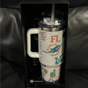 miami Dolphins NFL Bling Colossal Tumbler 46oz White